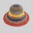 Front view of Rainbow Foldable Straw Hat in khaki, a portable sunhat designed for beach vacations and travel.