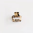 Light leopard pattern square claw on clean background, suited for neutral-toned casual outfits.