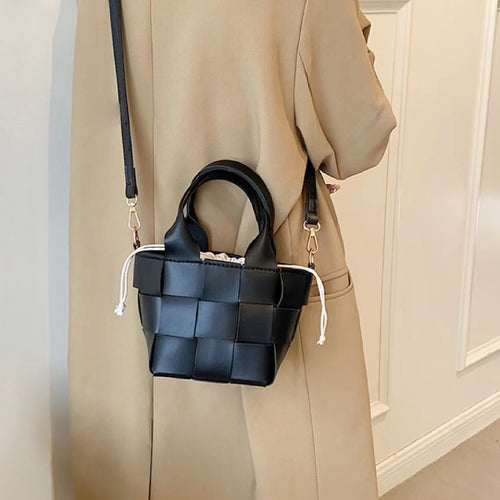 Woven Leather Mini Basket Bag | DEHOME